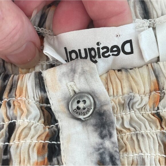 Desigual Ambar Boatneck Blouse Off Shoulder Smock Embroidered Boho L Boho $132 - Picture 11 of 14